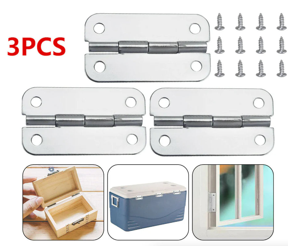 3PCS Stainless Steel Cooler Hinges & Screws Replacements for Igloo Cooler Parts