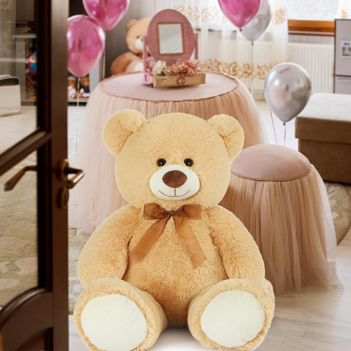 Giant Teddy Bear Stuffed Animal 3Ft,36'' Big Bear for Kid,Large Stuffed Bear for Baby Shower, Teddy Bear for Girlfriend Boyfriend Wife Mom Fiancée Valentine'S Birthday, Blue