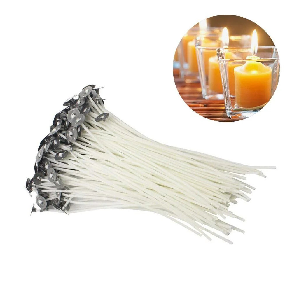 Candle Wicks 6 Inch Cotton Core Candle Making Supplies Pre Tabbed 100PCS New