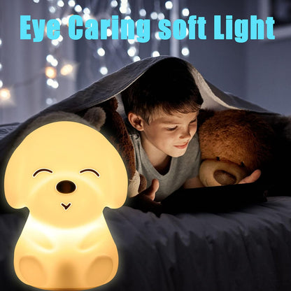 Cute Dog Kids Night Light, Portable Animal Lamp for Bedroom, Color Changing Lights with Touch Control,Portable,Battery Operated,Rechargeable